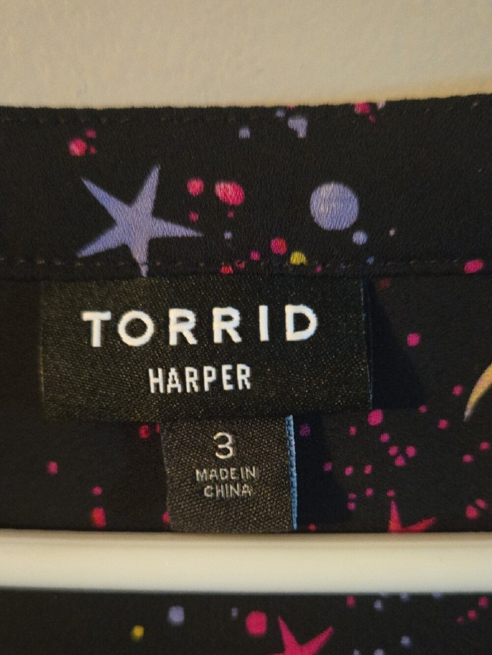 torrid Black Celestial Print Zip-Front Blouse - Picture 2 of 4